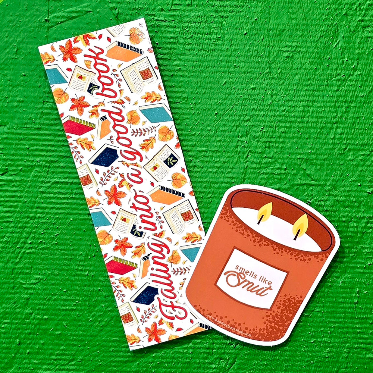 Fall Bookmark and Candle Sticker Duo