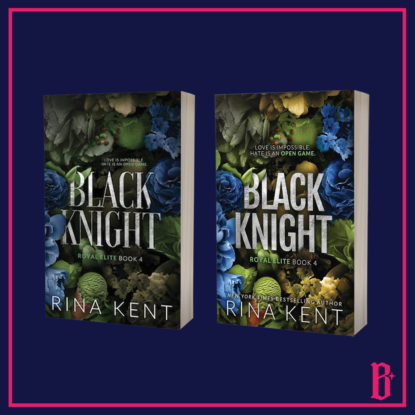 Black Knight by Rina Kent (OOP Discreet and New Discreet Editions, Foiled Bookplate)