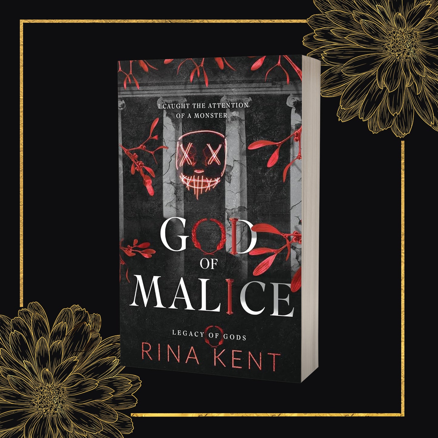 God of Malice by Rina Kent – Discreet Red Cover Edition with Signed Bookplate