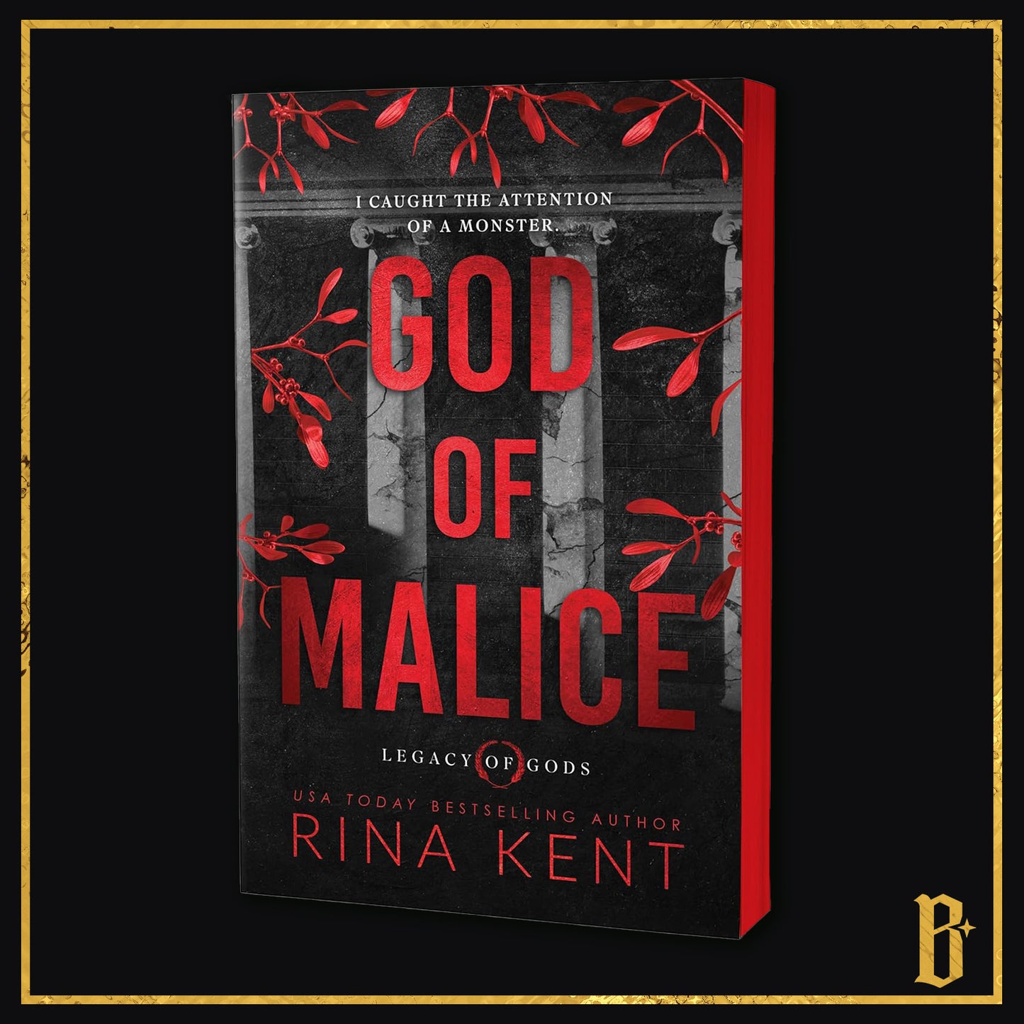 God of Malice by Rina Kent – Bloom Edition with Red Edges and Signed Bookplate